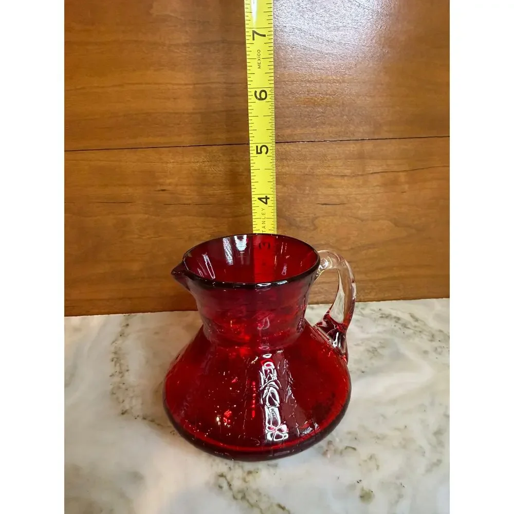 Vintage Mini Red Crackle Vase